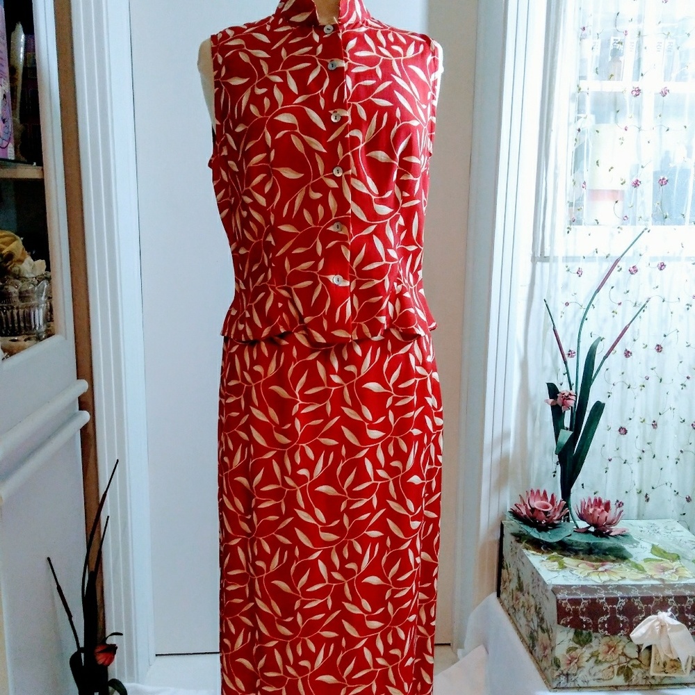 Europa size 10 burnt red two-piece dress